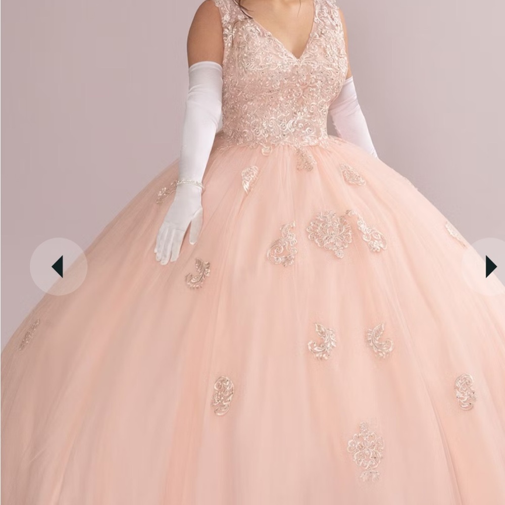 Elegant Pink Ball Gown with Lace Details